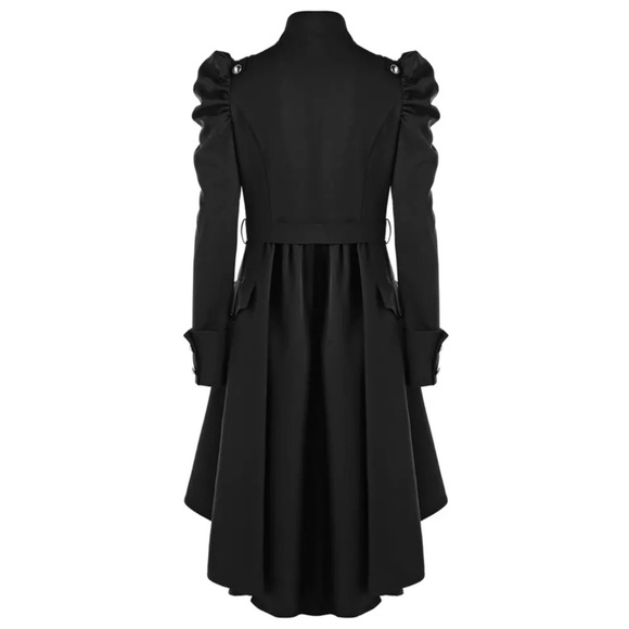 Military Button Asymmetrical High Low Dress - Picture 5 of 8